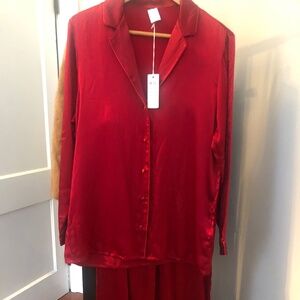 NWT Red silk Intimissimi Pajama Set Size Medium